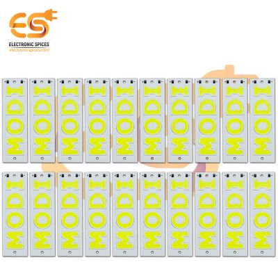 3V to 12V 3 COB LED (MODI) White Color Hard Strip Bight Bulb Aluminum Plate Pack of 100